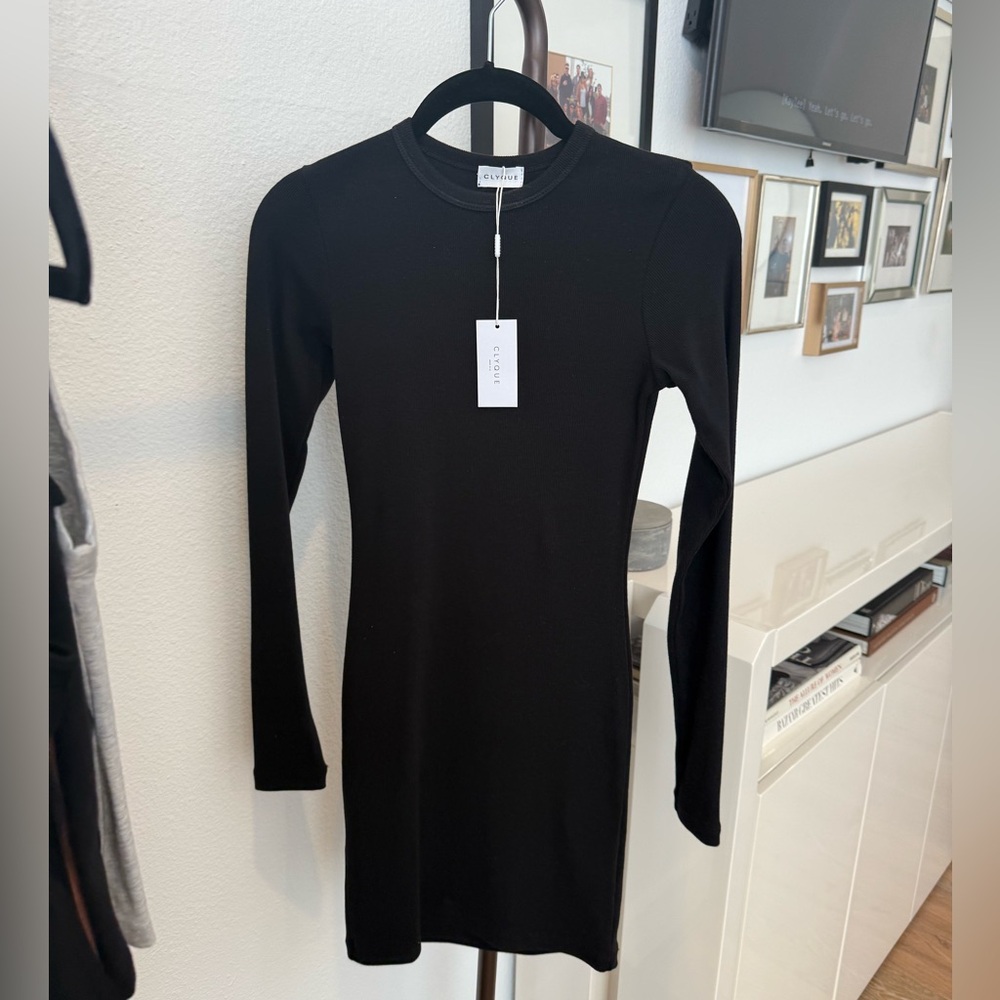CLYQUE Tiana Black Long Sleeve Dress